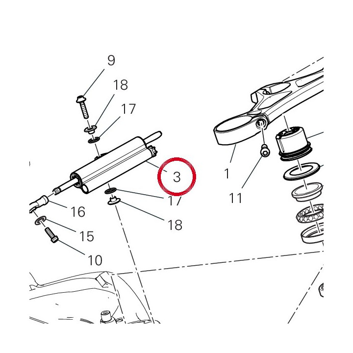 Amortisseur de direction — réf. 36420253AA | Ducati Store