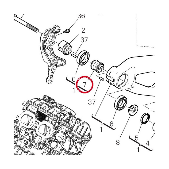 Entretoise interne — réf. 75610792AA | Ducati Store