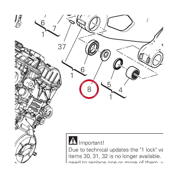 Entretoise droit 75610313AA — réf. 75610313AA | Ducati Store
