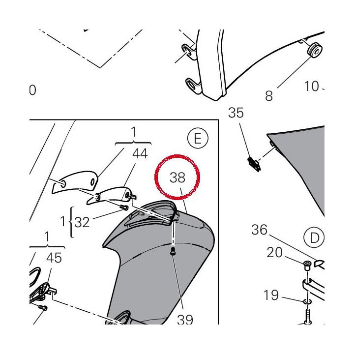 Sidepod gauche 480PK592AA — réf. 480PK592AA | Ducati Store