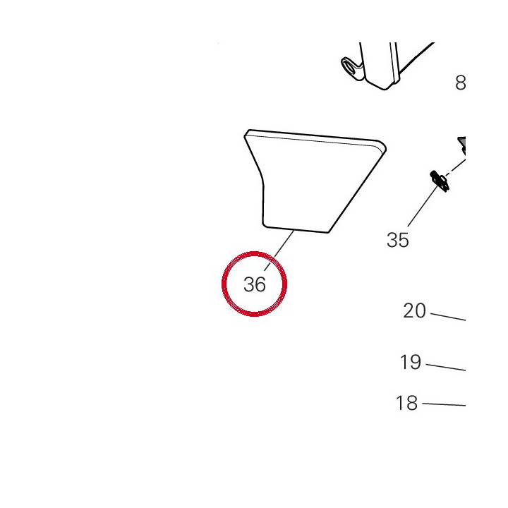Panneau insonorisant droit — réf. 48611411A | Ducati Store