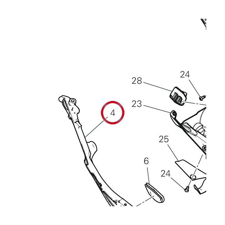 Cadre arrière droit noire — réf. 47112222AB | Ducati Store