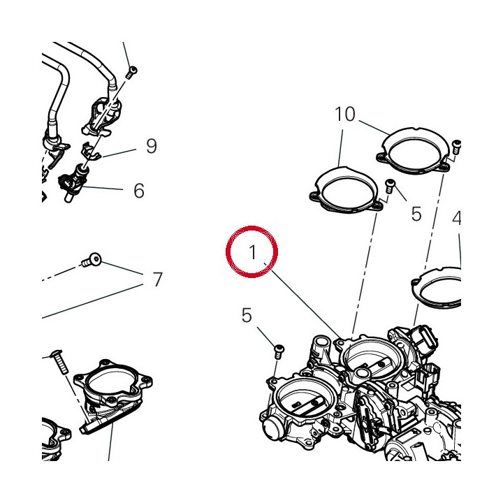 Corps à papillon complet — réf. 28221621B | Ducati Store