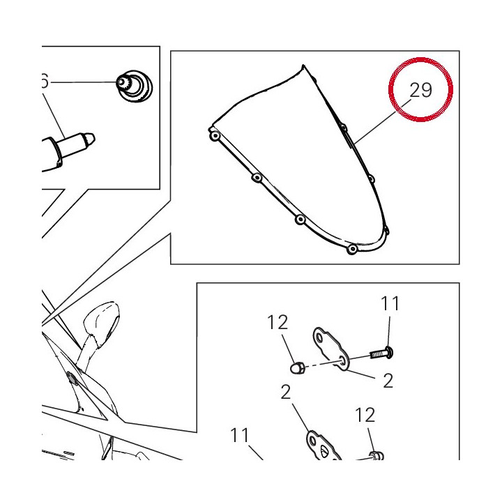 Pare-Brise 48711531AA — réf. 48711531AA | Ducati Store