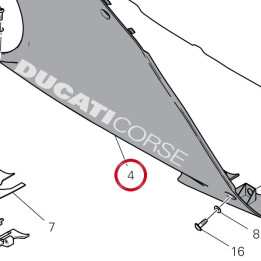 Demi-Carene inférieur — réf. 4801K601BA | Ducati Store