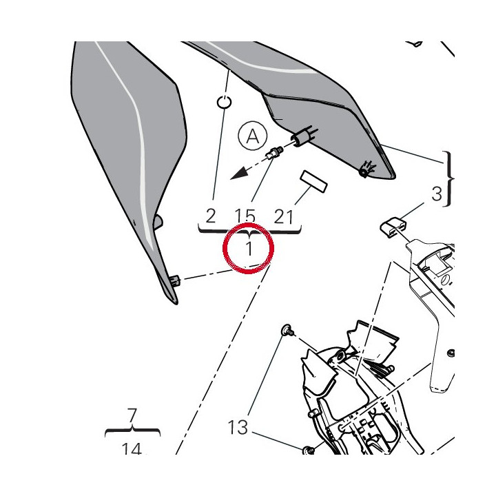 Queue de carénage — réf. 482PI881BA | Ducati Store