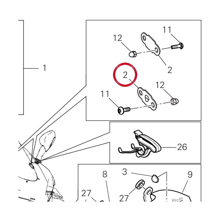 Kit cache trou — réf. 97312901AA | Ducati Store
