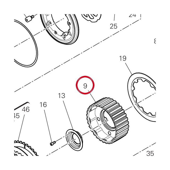 Mozzo centrale 19611122A — réf. 19611122A | Ducati Store