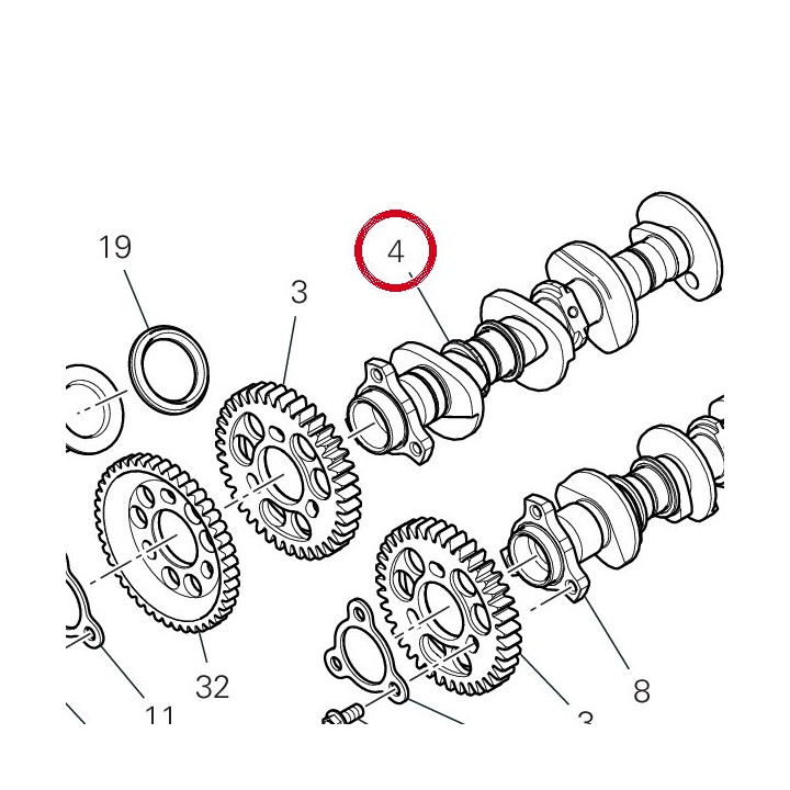 Arbre À cames admission — réf. 14816561A | Ducati Store