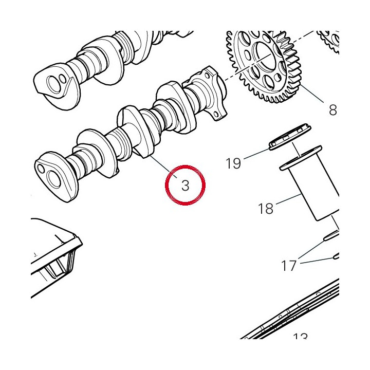 Arbre À cames échappement — réf. 14816831A | Ducati Store