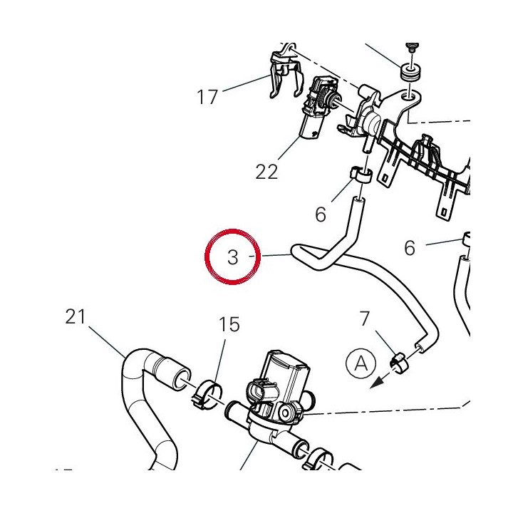 Tuyau arrière gauche — réf. 93513122A | Ducati Store