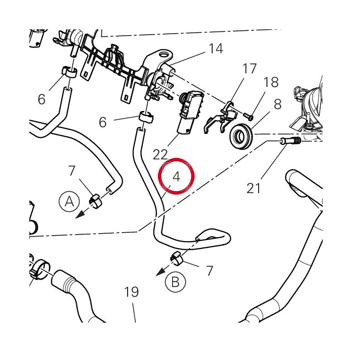 Tuyau arrière droit — réf. 93513131A | Ducati Store
