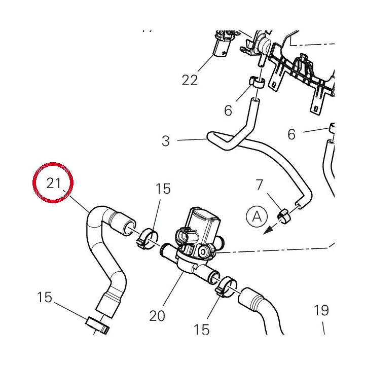 Tuyau air arrière 87611601A — réf. 87611601A | Ducati Store