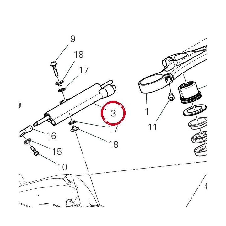 Amortisseur de direction — réf. 36420132AA | Ducati Store