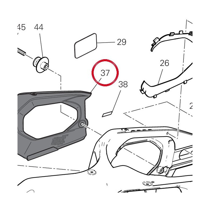 Assieme cover dx carbonio — réf. 460PS691BA | Ducati Store