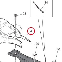 Semiguscio sup. portatarga — réf. 97111851A | Ducati Store