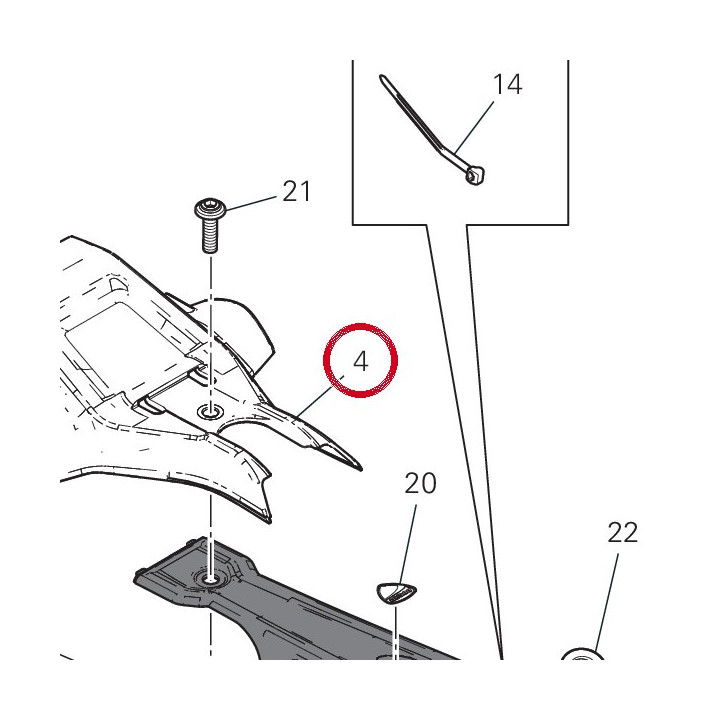Semiguscio sup. portatarga — réf. 97111851A | Ducati Store
