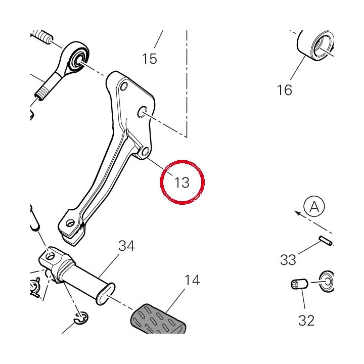 Levier de commande — réf. 96212841CB | Ducati Store