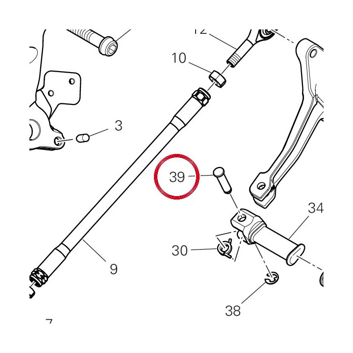 Pivot Repose-Pieds 96212921A — réf. 96212921A | Ducati Store