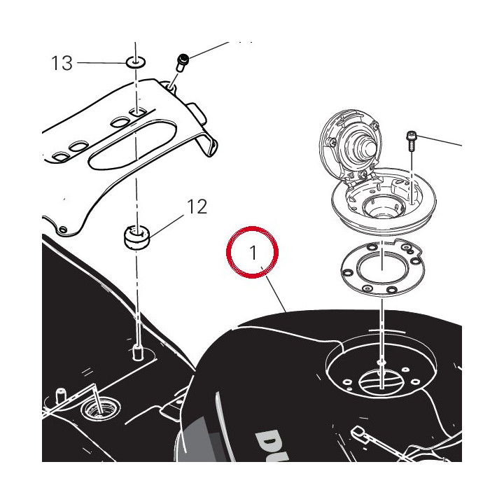 Réservoir carburant — réf. 58613692AA | Ducati Store