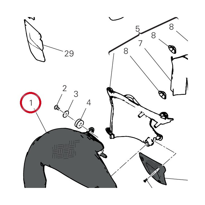 Pare-Chaleur arrière — réf. 4601P501BA | Ducati Store