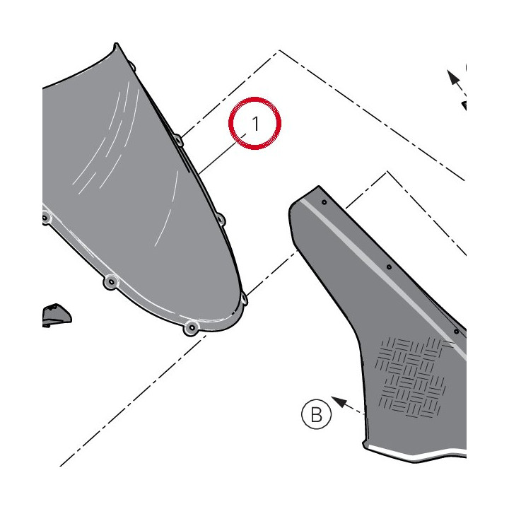 Pare-Brise complet noire — réf. 48711531AC | Ducati Store
