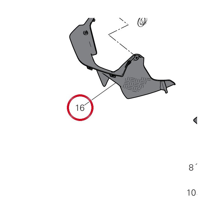 Couvercle capot droite — réf. 4601S491BA | Ducati Store
