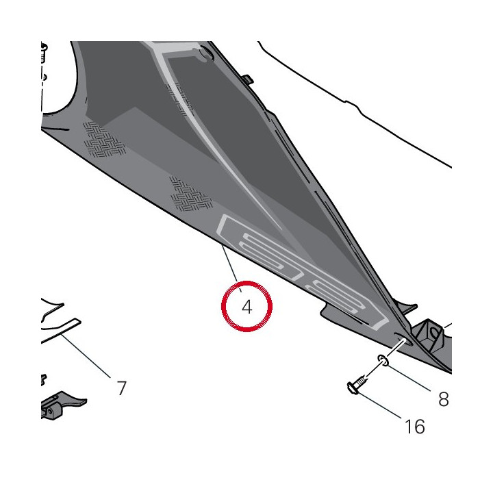Demi-Carene inférieur — réf. 4801J122BA | Ducati Store