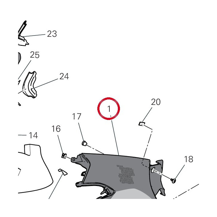 Demi-Carene supérieure — réf. 4801J092BA | Ducati Store