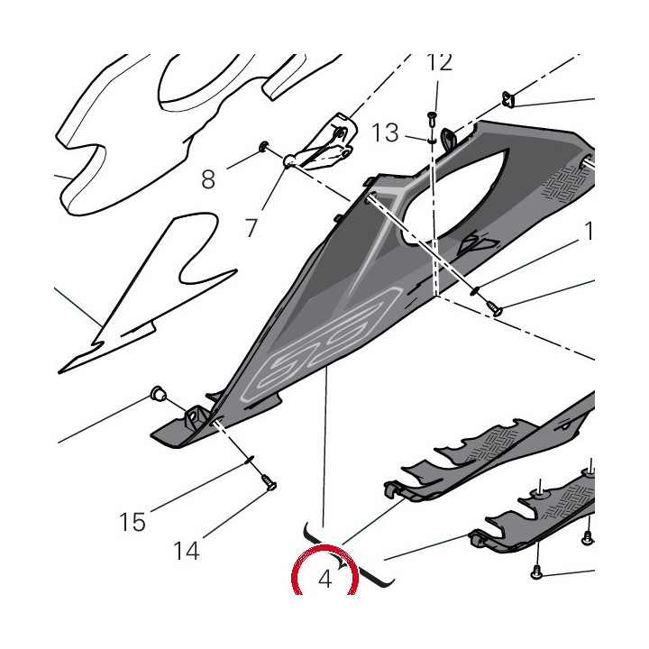 Demi-Carene inférieur — réf. 4801J113BA | Ducati Store