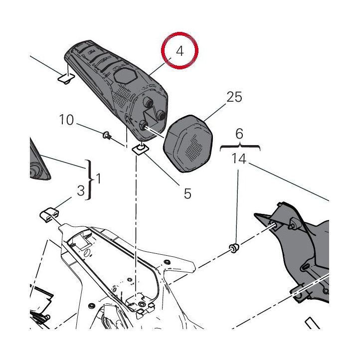 Support dossier siège — réf. 24718341BA | Ducati Store