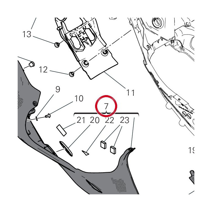 Panneau lateral droit — réf. 482P7661BA | Ducati Store