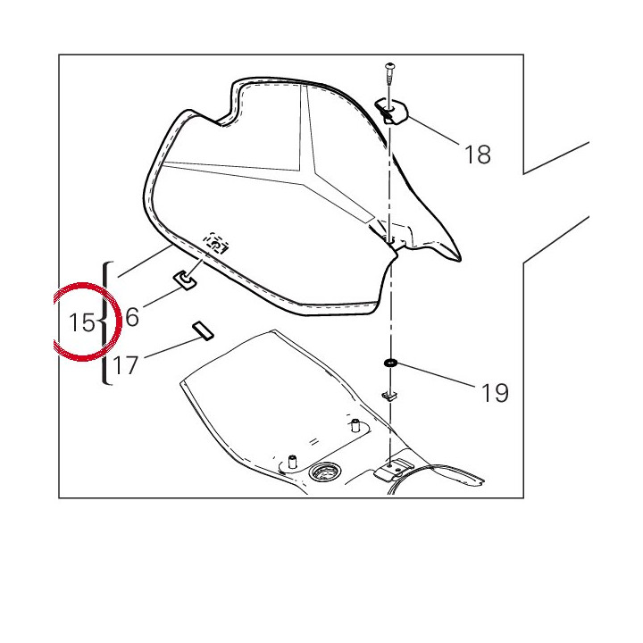 Stgr sella pilota V22S — réf. 595P3622AH | Ducati Store