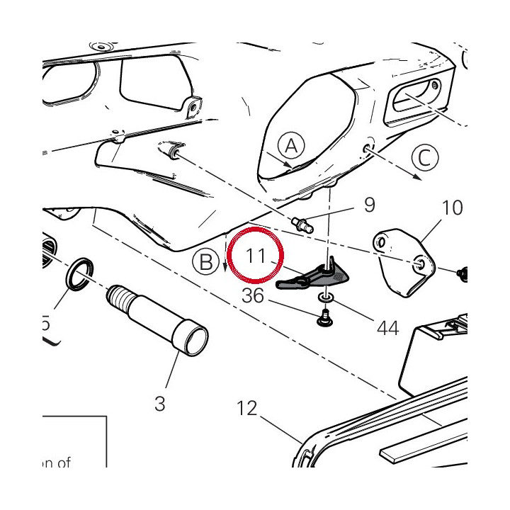 Aileron Cache-Chaîne — réf. 44610811AA | Ducati Store