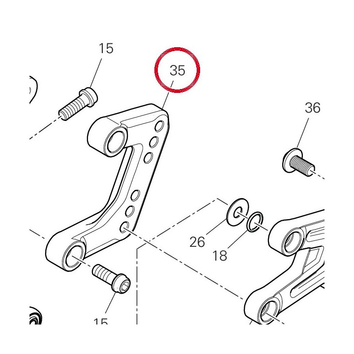 Support Repose-Pieds avant — réf. 96212771AA | Ducati Store
