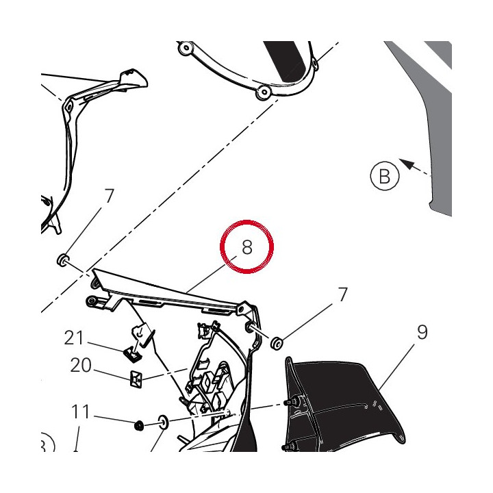Cupolino inferiore — réf. 4801I781AA | Ducati Store
