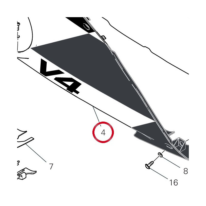 Demi-Carene inférieur — réf. 4801I751AA | Ducati Store