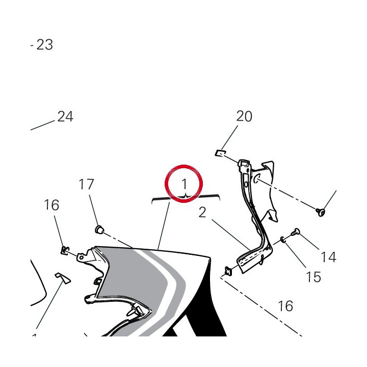 Demi-Carene supérieure — réf. 4801I721AA | Ducati Store