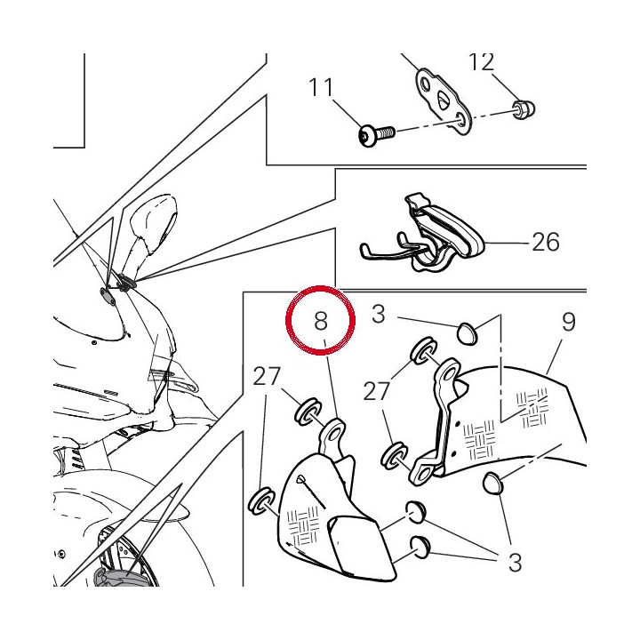 Convoyeur D'Air droit — réf. 96920971B | Ducati Store