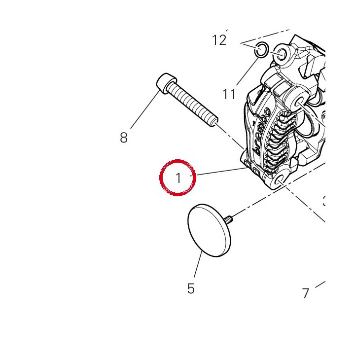 Étrier frein avant droite — réf. 61042241AA | Ducati Store