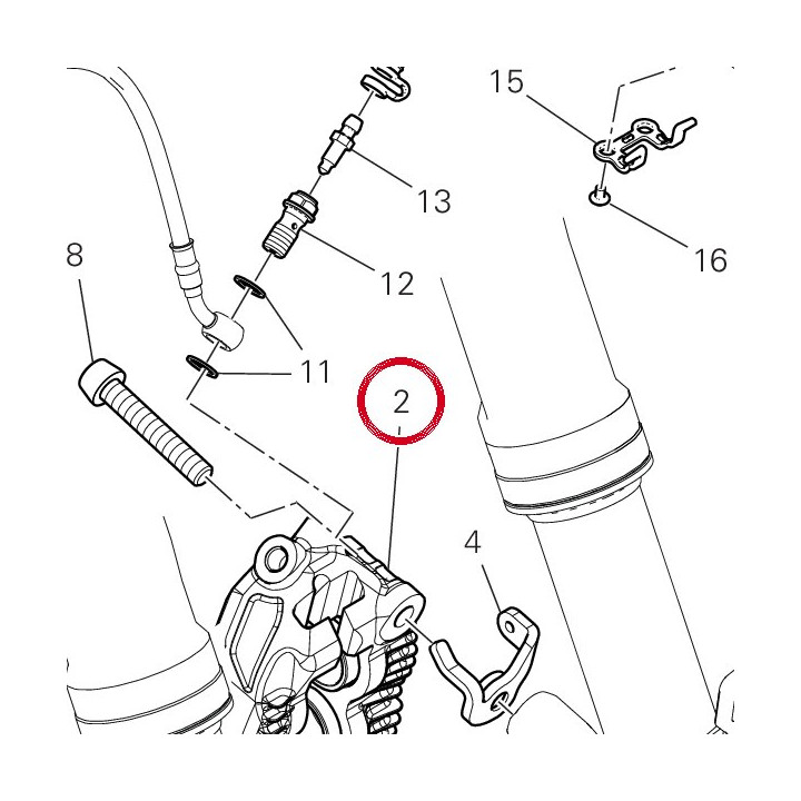 Étrier frein avant gauche — réf. 61042251AA | Ducati Store