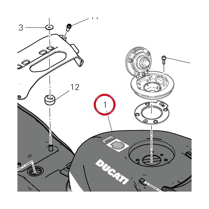 Réservoir carburant — réf. 58613651AA | Ducati Store