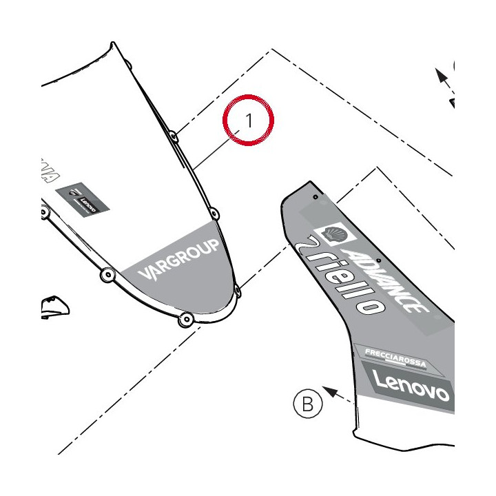 Pare-Brise complet — réf. 487P1531AA | Ducati Store