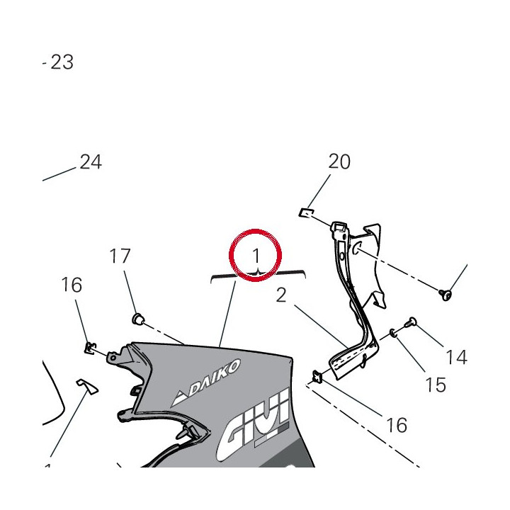 Demi-Carene supérieure — réf. 4801I821AA | Ducati Store