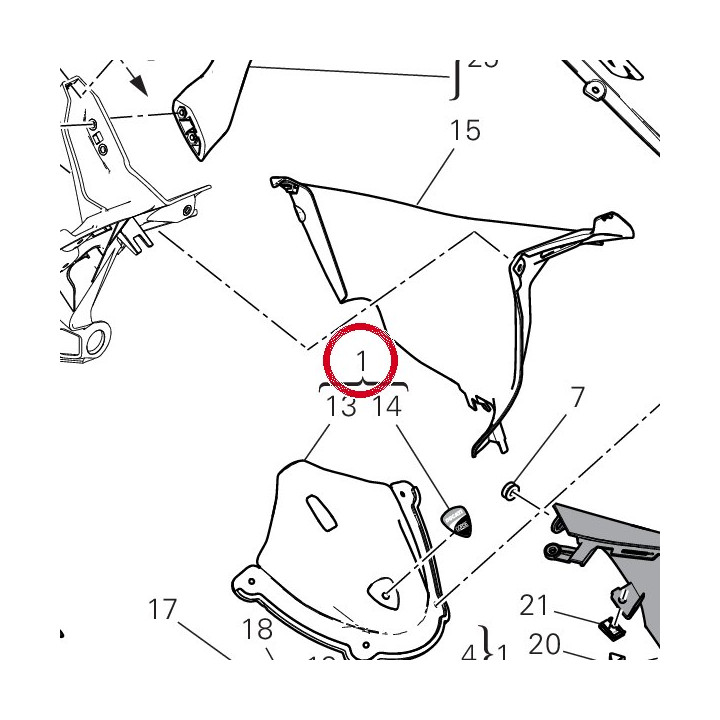 Cupolino superiore — réf. 481P1402AA | Ducati Store