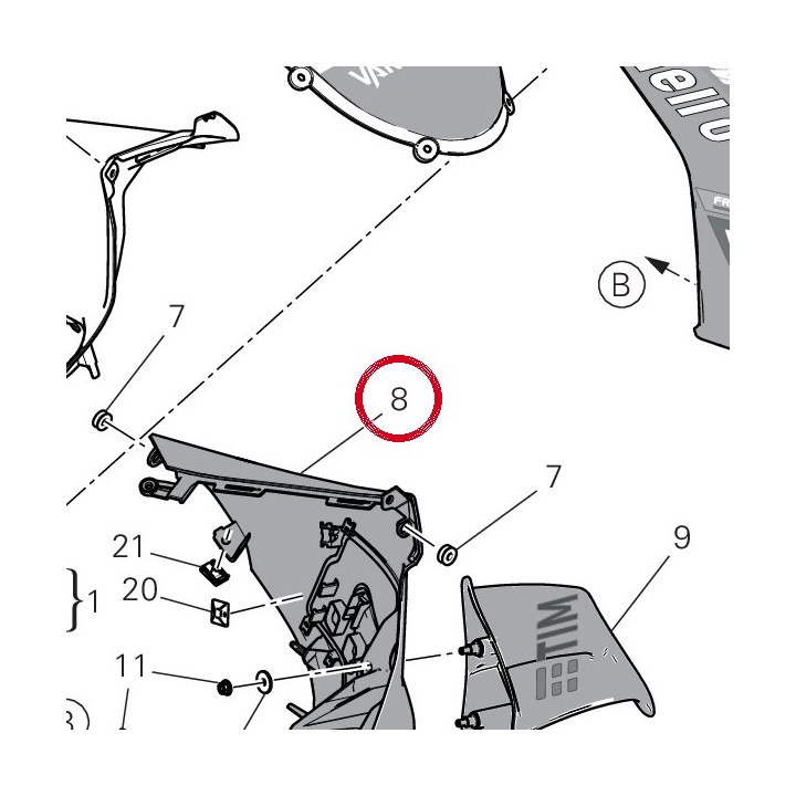 Cupolino inferiore — réf. 48111411AA | Ducati Store