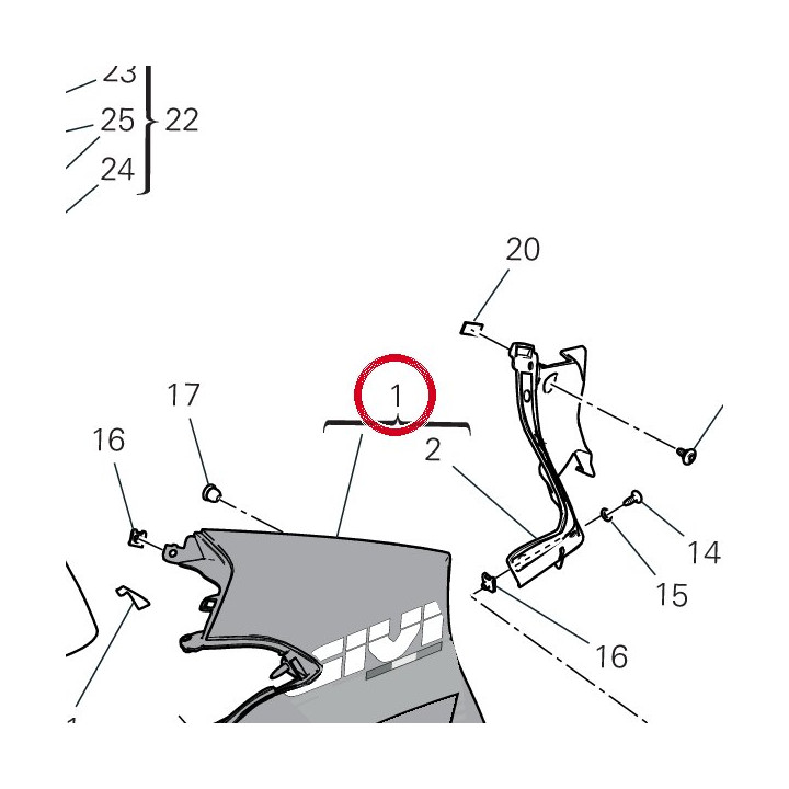 Demi-Carene supérieure — réf. 4801G021AA | Ducati Store