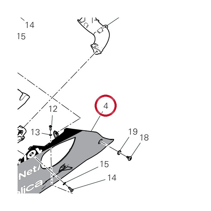 Demi-Carene inférieur — réf. 4801G031AA | Ducati Store