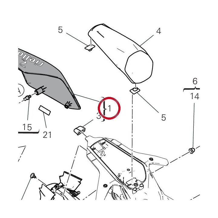 Queue de carénage — réf. 48213001AA | Ducati Store