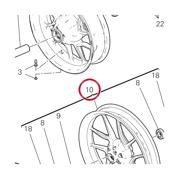 Jante roue av. 50122921BA — réf. 50122921BA | Ducati Store